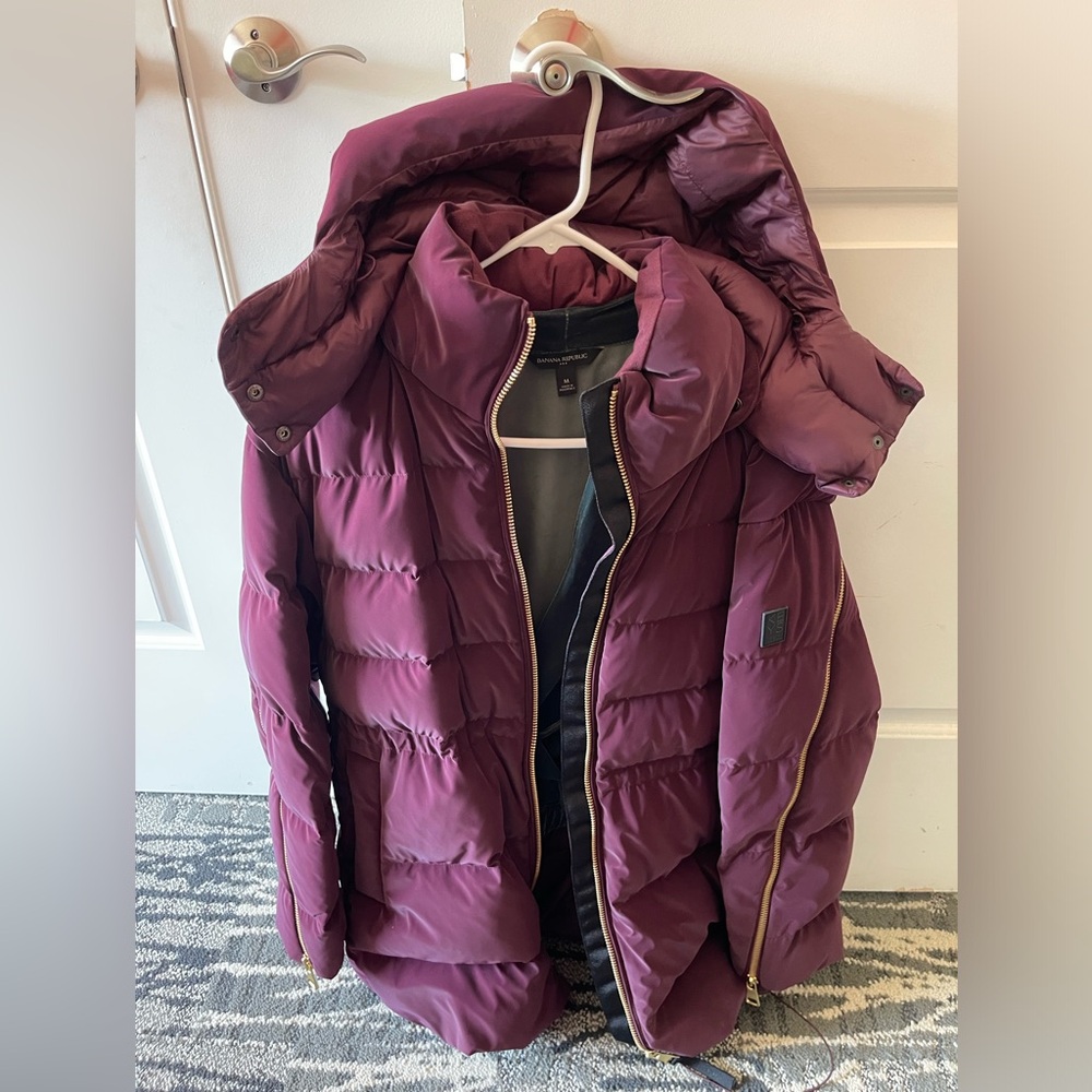 Alicia Keys x Athleta Down coat size small Plum color